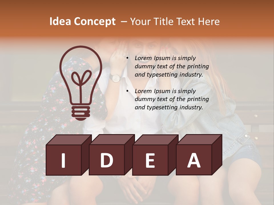 A Group Of Three People Sitting On A Bench PowerPoint Template