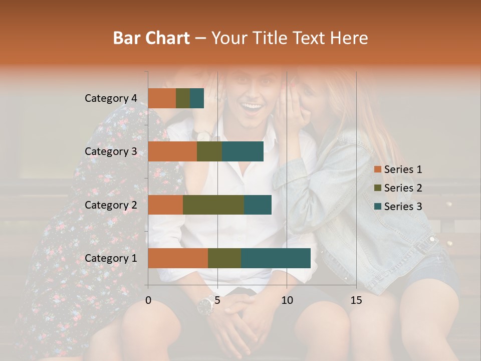 A Group Of Three People Sitting On A Bench PowerPoint Template