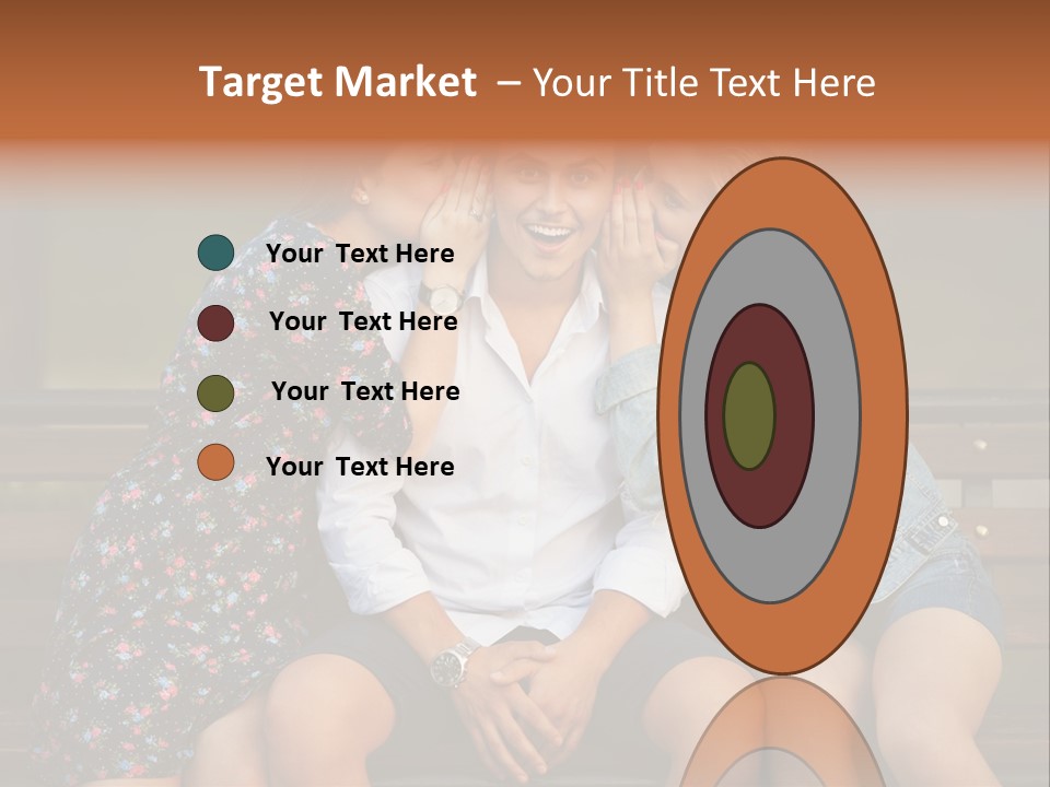 A Group Of Three People Sitting On A Bench PowerPoint Template