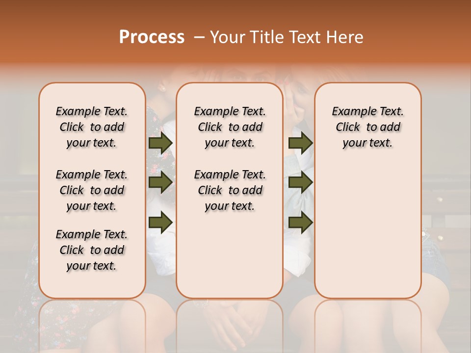 A Group Of Three People Sitting On A Bench PowerPoint Template