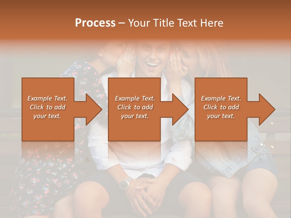 A Group Of Three People Sitting On A Bench PowerPoint Template