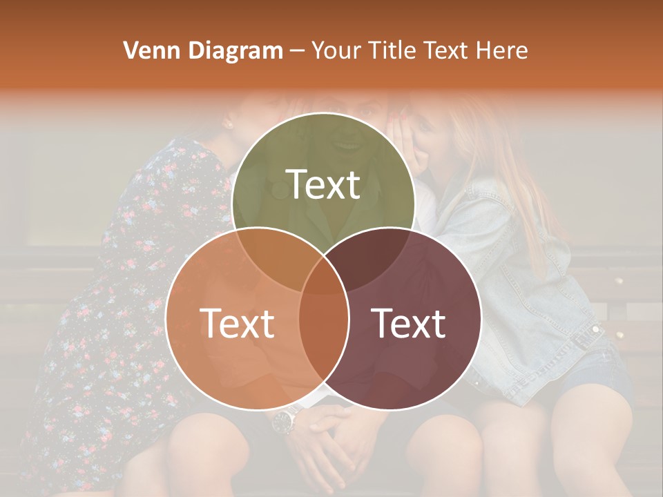 A Group Of Three People Sitting On A Bench PowerPoint Template