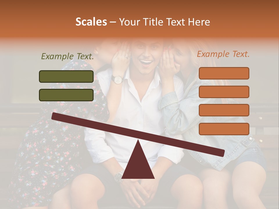 A Group Of Three People Sitting On A Bench PowerPoint Template