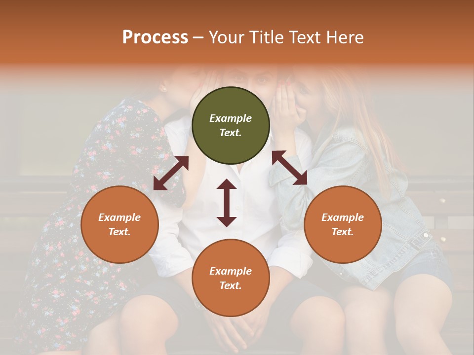 A Group Of Three People Sitting On A Bench PowerPoint Template