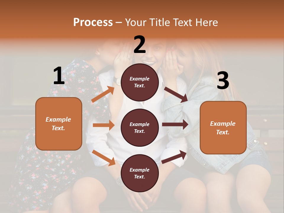 A Group Of Three People Sitting On A Bench PowerPoint Template