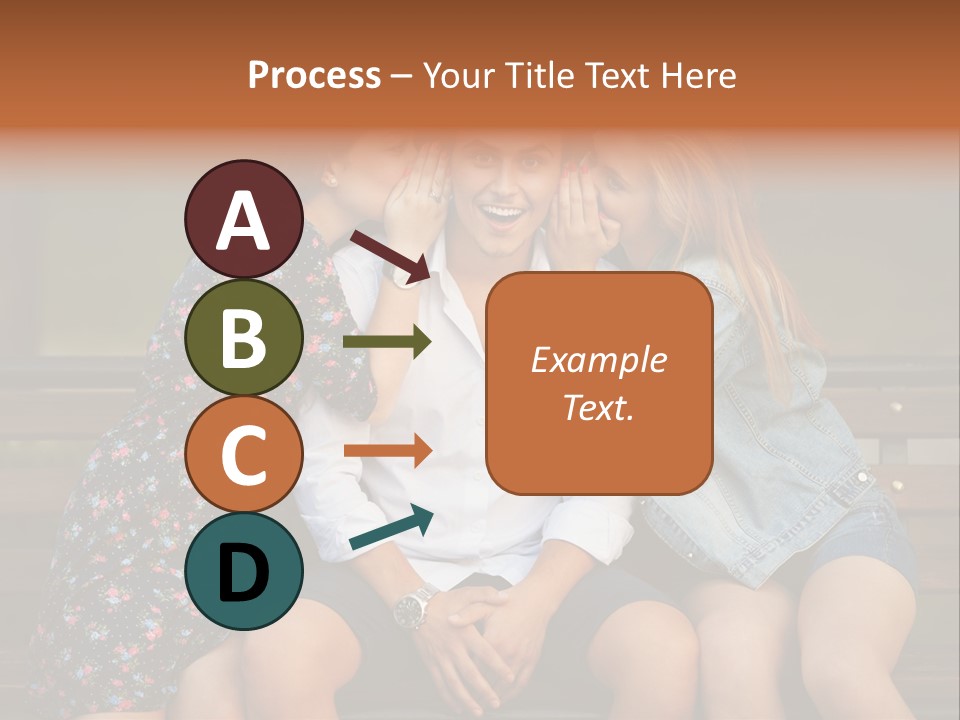 A Group Of Three People Sitting On A Bench PowerPoint Template