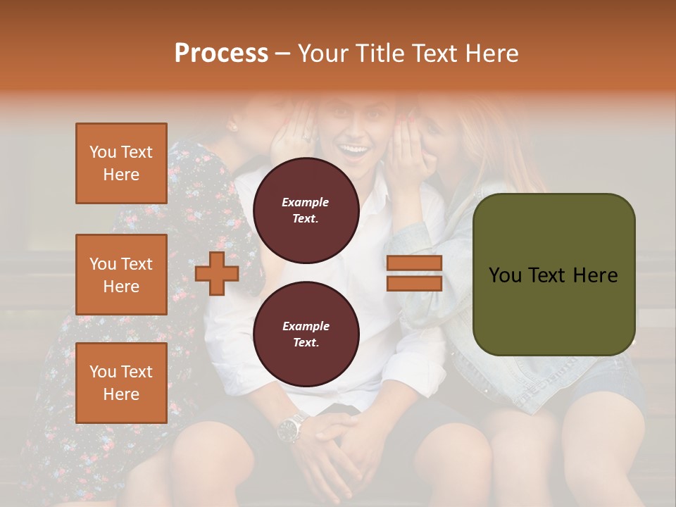 A Group Of Three People Sitting On A Bench PowerPoint Template