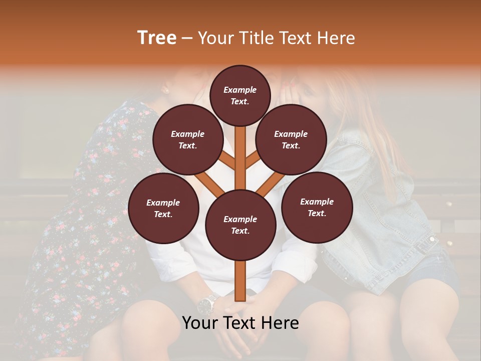 A Group Of Three People Sitting On A Bench PowerPoint Template