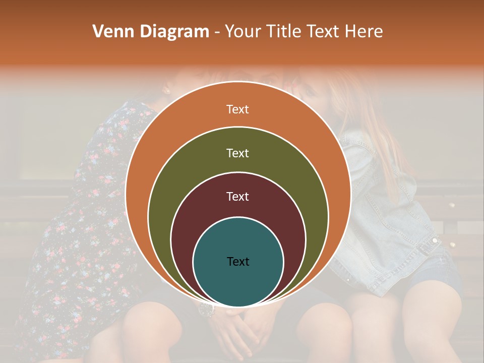 A Group Of Three People Sitting On A Bench PowerPoint Template