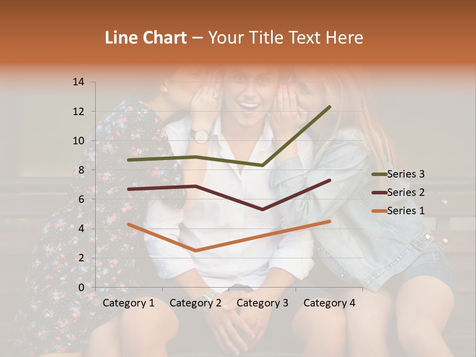 A Group Of Three People Sitting On A Bench PowerPoint Template