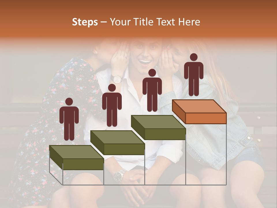 A Group Of Three People Sitting On A Bench PowerPoint Template