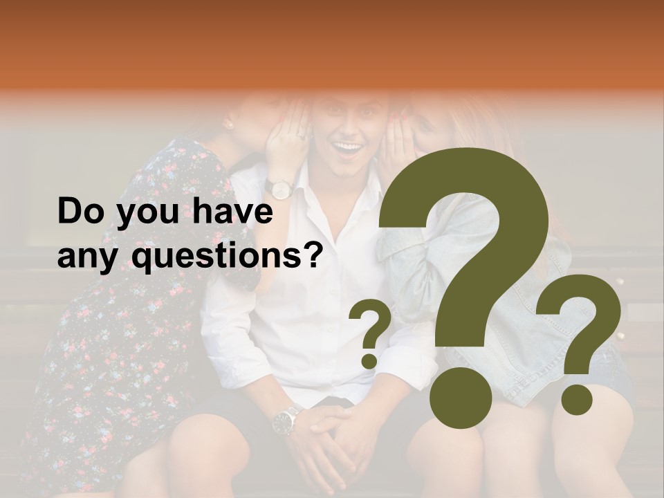 A Group Of Three People Sitting On A Bench PowerPoint Template