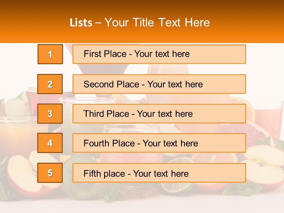 A Table Topped With Lots Of Different Types Of Juice PowerPoint Template