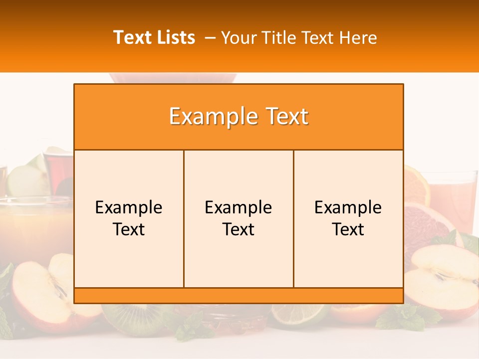 A Table Topped With Lots Of Different Types Of Juice PowerPoint Template