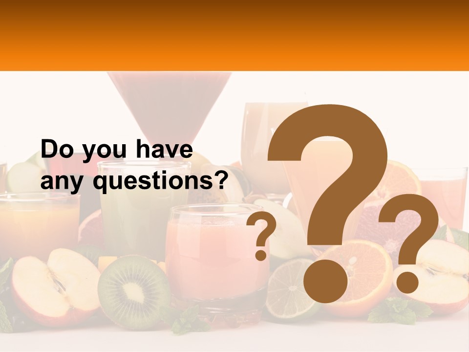 A Table Topped With Lots Of Different Types Of Juice PowerPoint Template