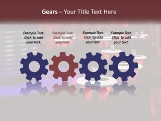 A Restaurant With Tables And Chairs With Red Lighting PowerPoint Template