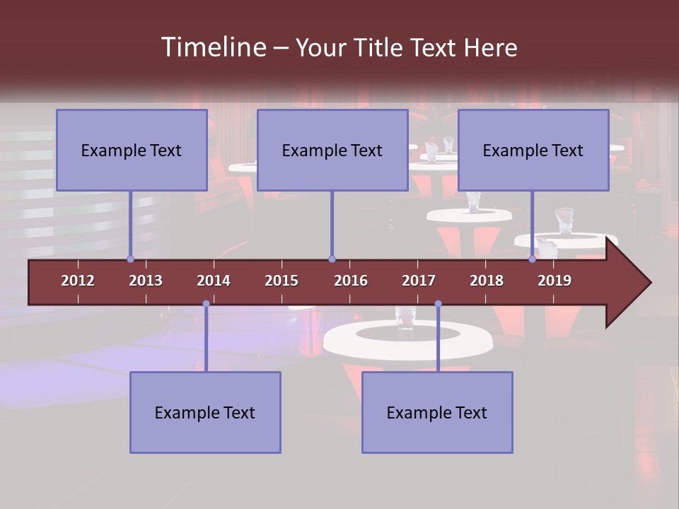 A Restaurant With Tables And Chairs With Red Lighting PowerPoint Template