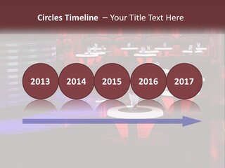 A Restaurant With Tables And Chairs With Red Lighting PowerPoint Template