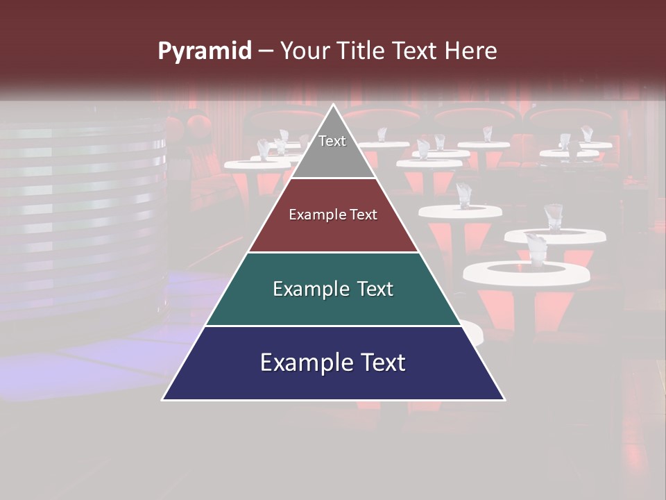 A Restaurant With Tables And Chairs With Red Lighting PowerPoint Template