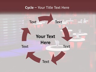 A Restaurant With Tables And Chairs With Red Lighting PowerPoint Template