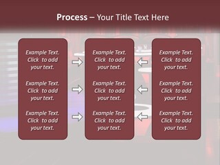 A Restaurant With Tables And Chairs With Red Lighting PowerPoint Template