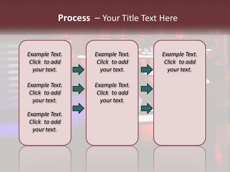 A Restaurant With Tables And Chairs With Red Lighting PowerPoint Template