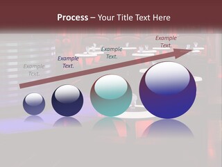 A Restaurant With Tables And Chairs With Red Lighting PowerPoint Template