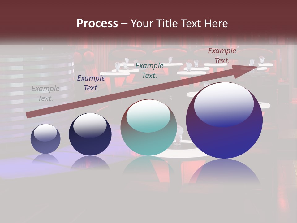 A Restaurant With Tables And Chairs With Red Lighting PowerPoint Template