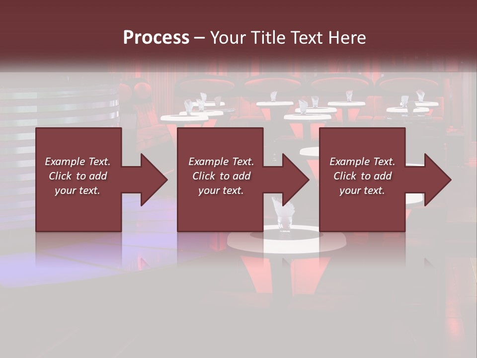 A Restaurant With Tables And Chairs With Red Lighting PowerPoint Template