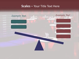 A Restaurant With Tables And Chairs With Red Lighting PowerPoint Template