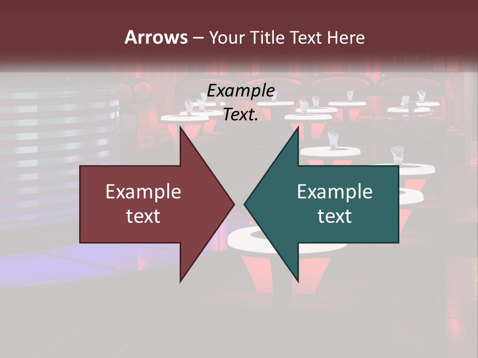 A Restaurant With Tables And Chairs With Red Lighting PowerPoint Template