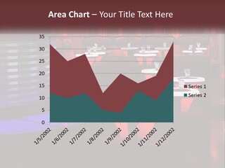 A Restaurant With Tables And Chairs With Red Lighting PowerPoint Template