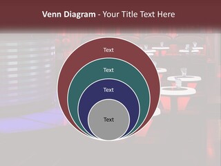 A Restaurant With Tables And Chairs With Red Lighting PowerPoint Template
