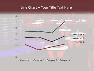 A Restaurant With Tables And Chairs With Red Lighting PowerPoint Template