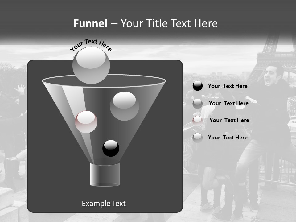 A Group Of People Standing In Front Of The Eiffel Tower PowerPoint Template