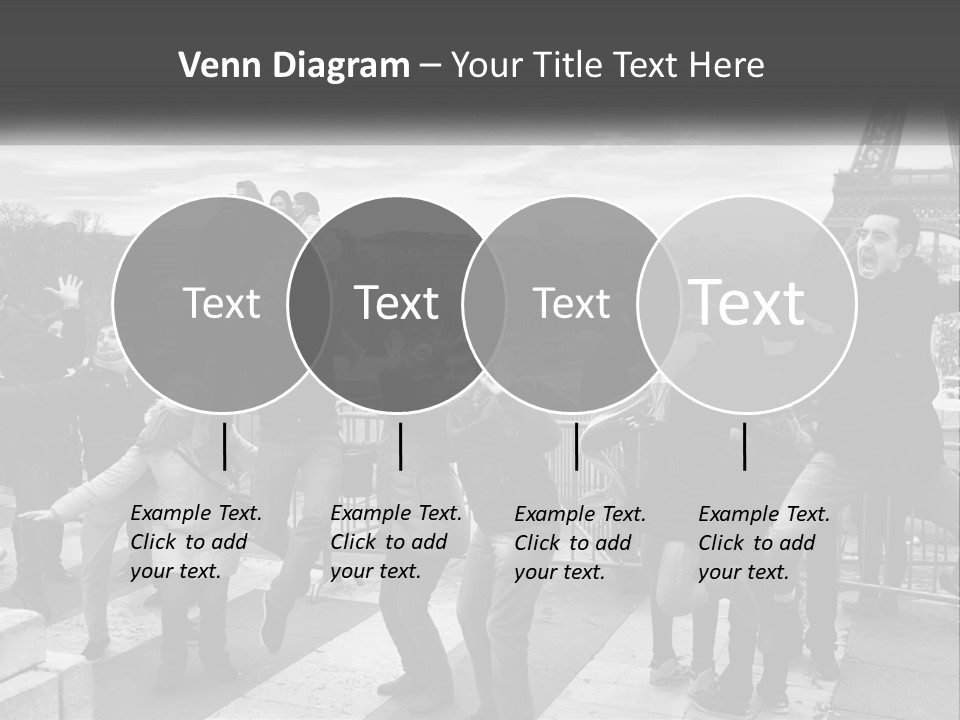 A Group Of People Standing In Front Of The Eiffel Tower PowerPoint Template