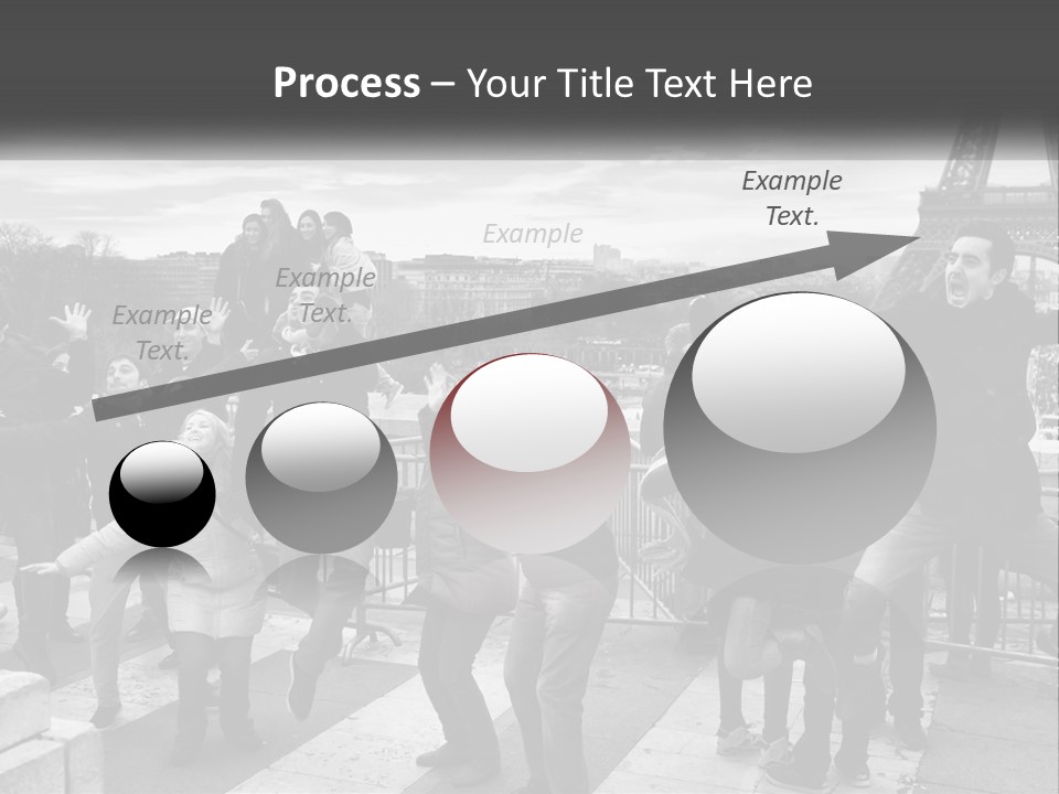 A Group Of People Standing In Front Of The Eiffel Tower PowerPoint Template