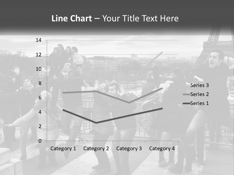 A Group Of People Standing In Front Of The Eiffel Tower PowerPoint Template