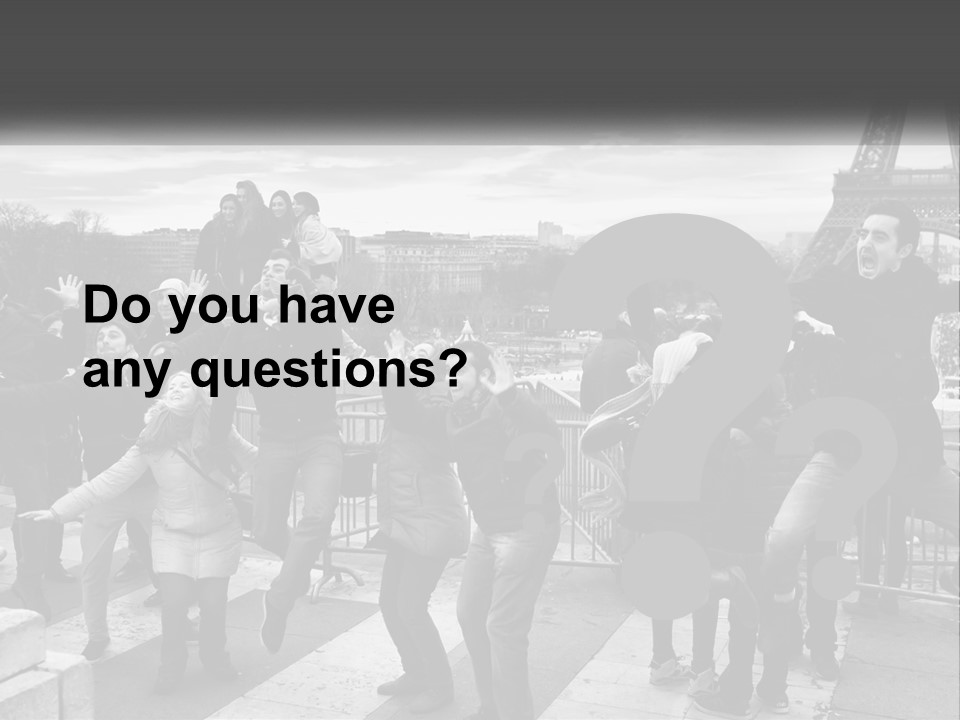 A Group Of People Standing In Front Of The Eiffel Tower PowerPoint Template