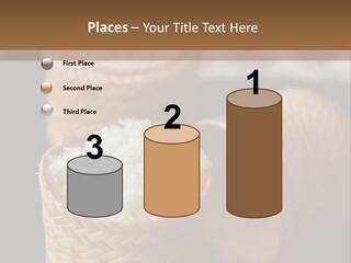 Three Baskets With Rice Inside Of Them On A Table PowerPoint Template