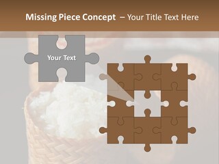Three Baskets With Rice Inside Of Them On A Table PowerPoint Template