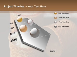 Three Baskets With Rice Inside Of Them On A Table PowerPoint Template