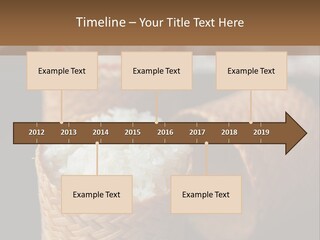 Three Baskets With Rice Inside Of Them On A Table PowerPoint Template