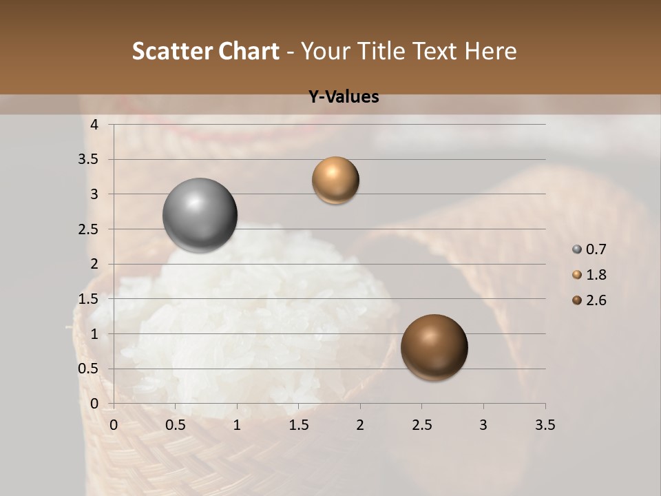 Three Baskets With Rice Inside Of Them On A Table PowerPoint Template