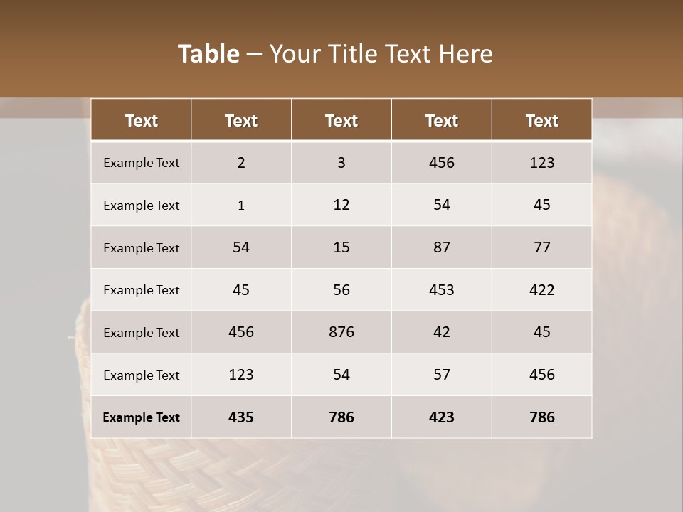 Three Baskets With Rice Inside Of Them On A Table PowerPoint Template
