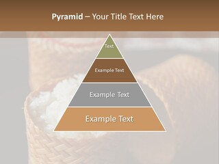 Three Baskets With Rice Inside Of Them On A Table PowerPoint Template
