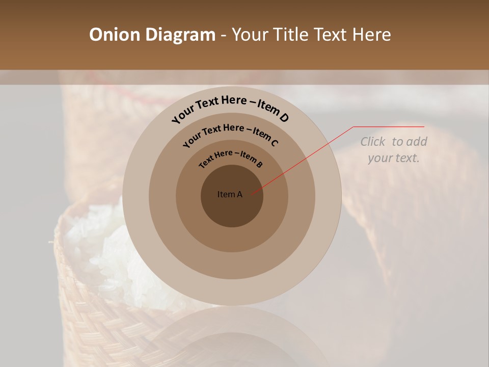 Three Baskets With Rice Inside Of Them On A Table PowerPoint Template