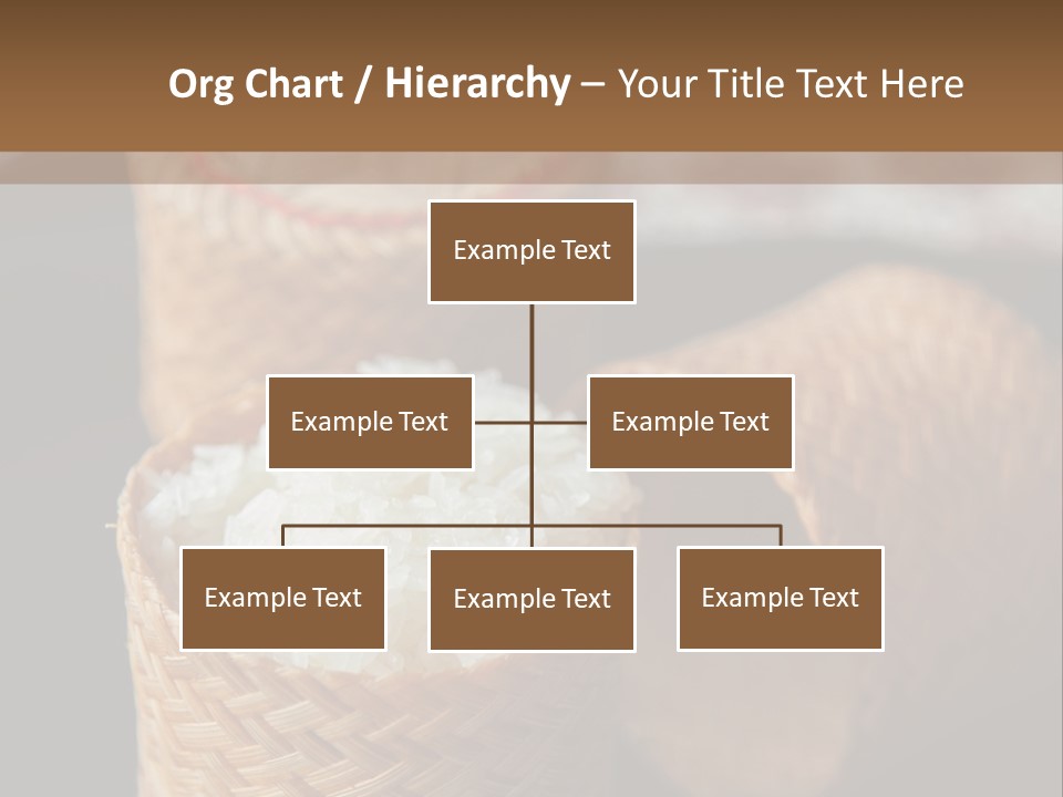 Three Baskets With Rice Inside Of Them On A Table PowerPoint Template