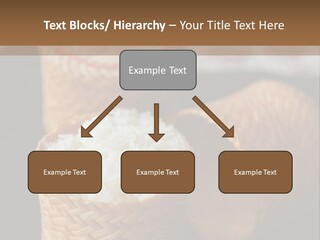 Three Baskets With Rice Inside Of Them On A Table PowerPoint Template
