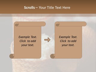 Three Baskets With Rice Inside Of Them On A Table PowerPoint Template